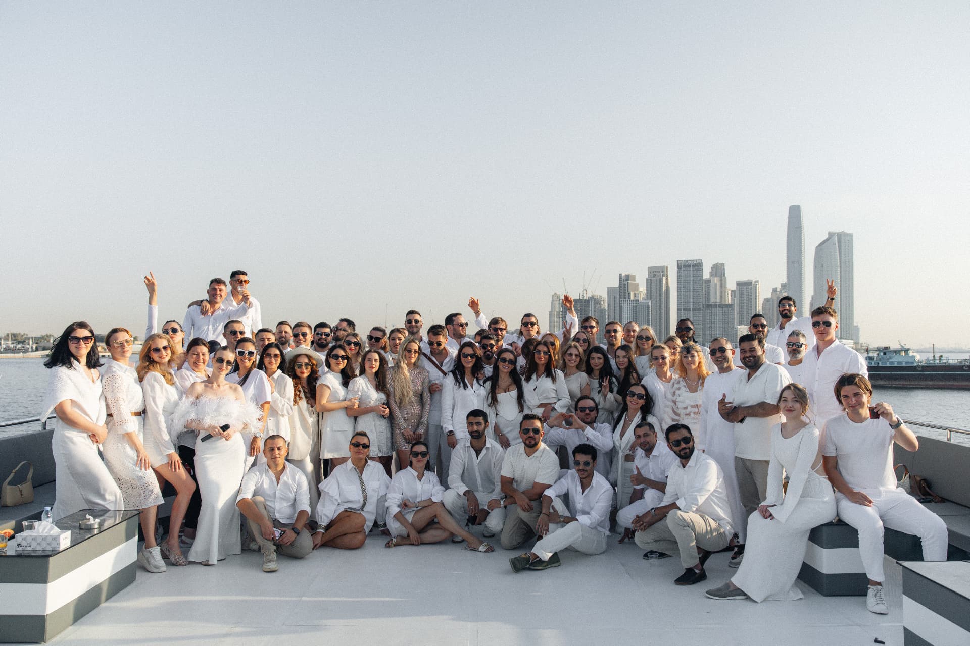 The SPI Dubai team on a yacht party in Dubai