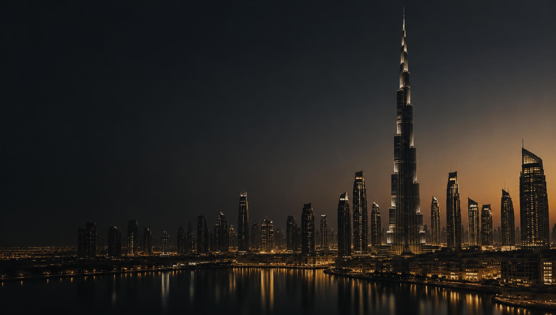 Dubai skyline at night